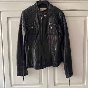 MK leather moto jacket